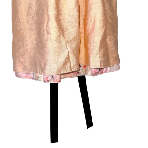 Large Dirndl Dress German Austrian Oktoberfest Party Lace‎ Floral Peach Pink Red - Picture 5 of 7